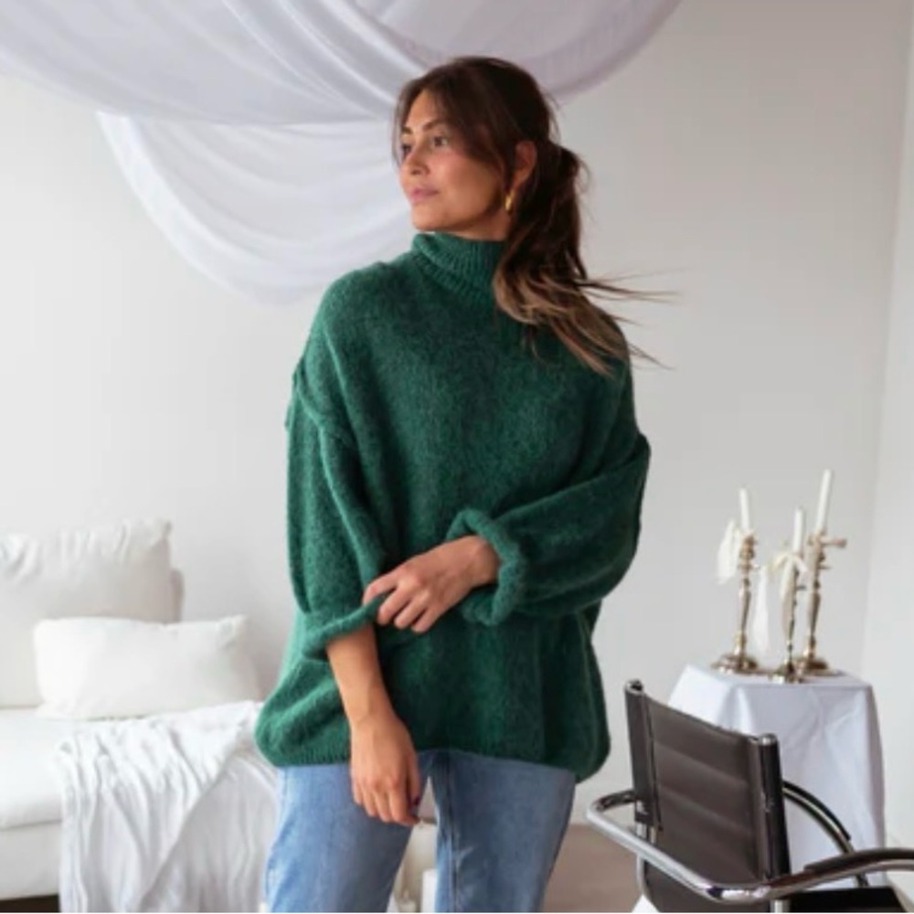 Cozy Mockneck Green Sweater